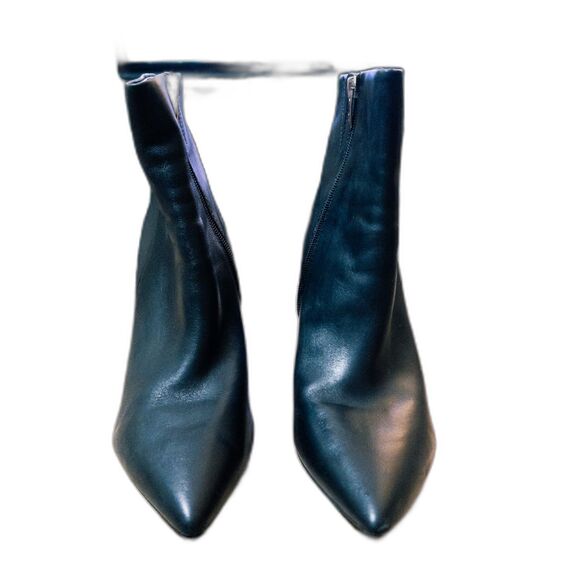 Marc Fisher Black Leather Booties | Women’s 10 | Pointed Toe Block Heel - Picture 10 of 16